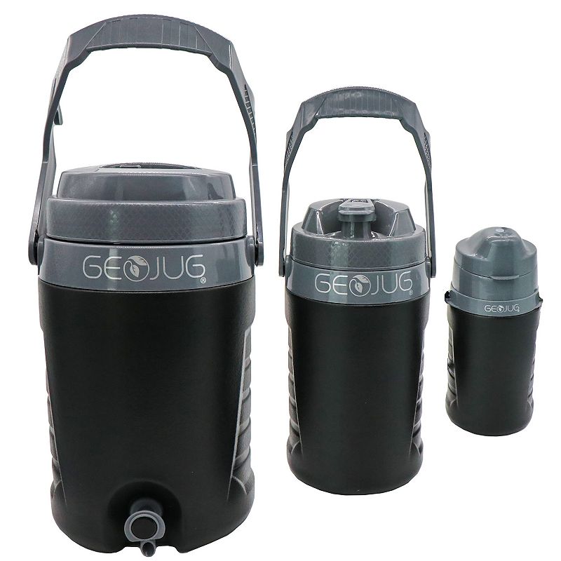 Brentwood GeoJug 3 Piece Sports Water Jug Set in Black