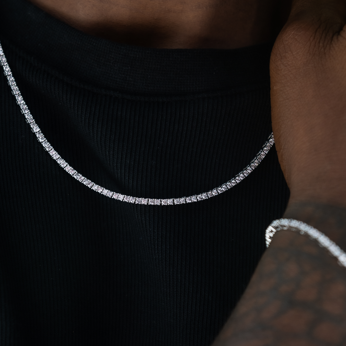 Diamond Tennis Chain in White Gold- 2mm