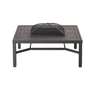 Hampton Bay 43.50 in. Aluminum Fire Pit Table in Black FTA79103N