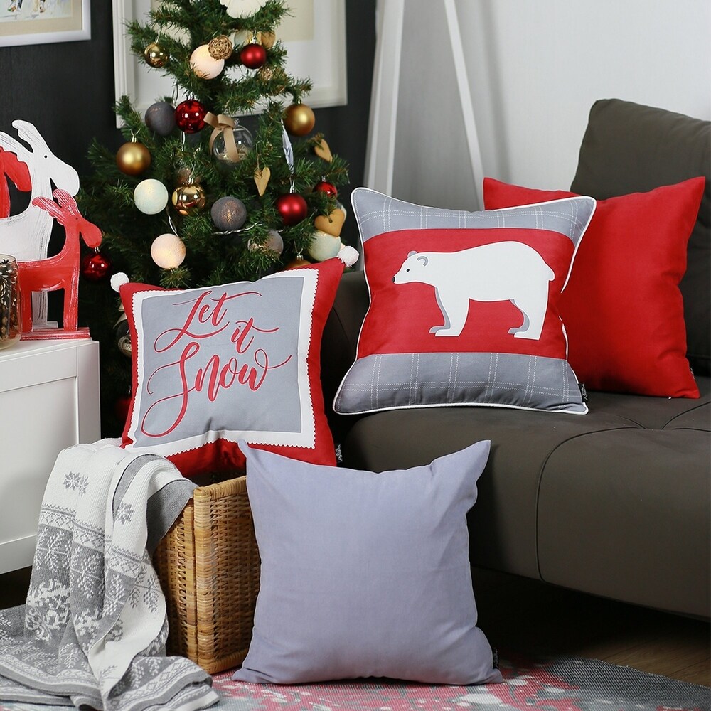 Merry Christmas Set of 4 Throw Pillow Covers Christmas Gift 18\