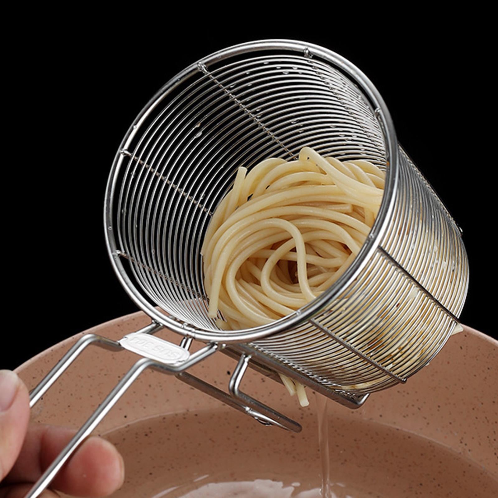 Frying Basket with Handle Food Presentation Tableware Easy Clean for Cooking 12cm