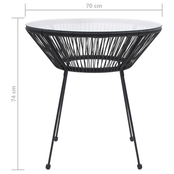 vidaXL Patio Dining Table Black Ø27.6