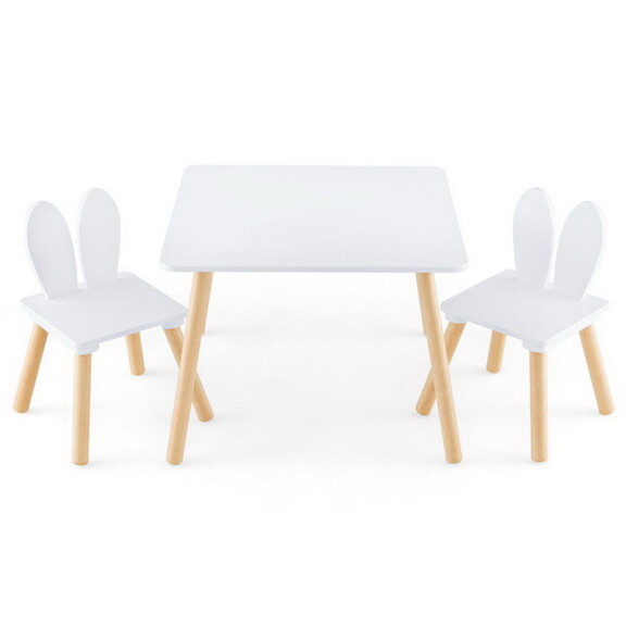 Costway 57386421 3 Pieces Kids Table and Chairs Se...