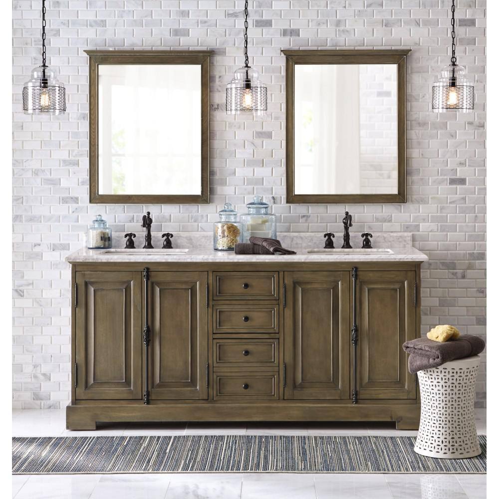 Home Decorators Collection Clinton 28 in. W x 33 in. H Framed Rectangular Bathroom Vanity Mirror in Almond Latte 9785300810