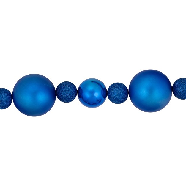 Northlight 6 x27 Blue Shatterproof Ball 3 finish Christmas Garland