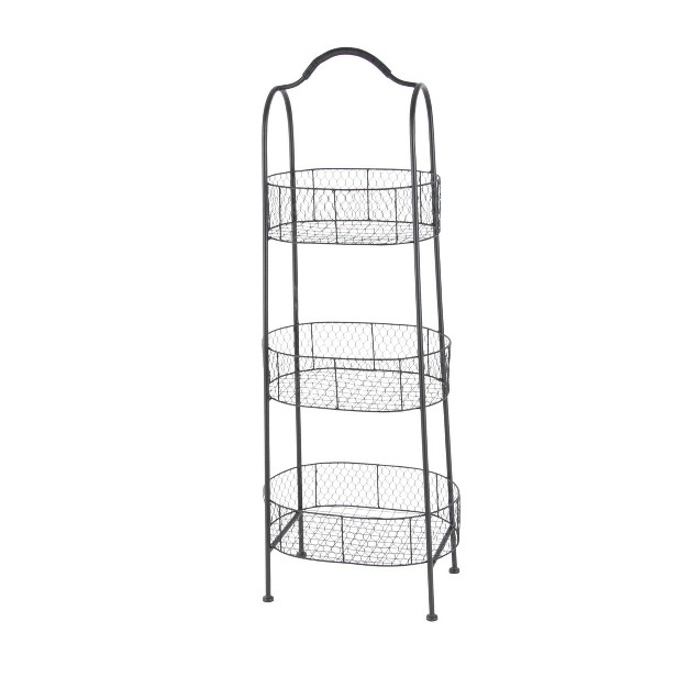 Farmhouse Iron Storage Cart Black Olivia amp May