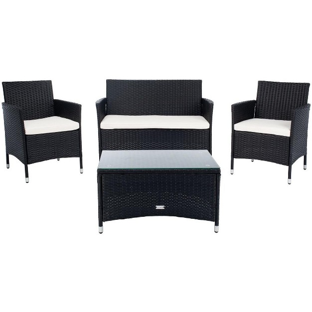 Bandele 4 Piece Patio Outdoor Living Set Safavieh