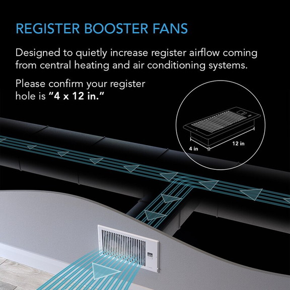 AC Infinity AIRTAP T4  Quiet Register Booster Fan ...