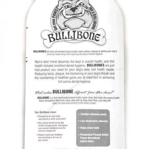 Bullibone Bacon Flavored Dental Dog Chew Toy， Extra Large