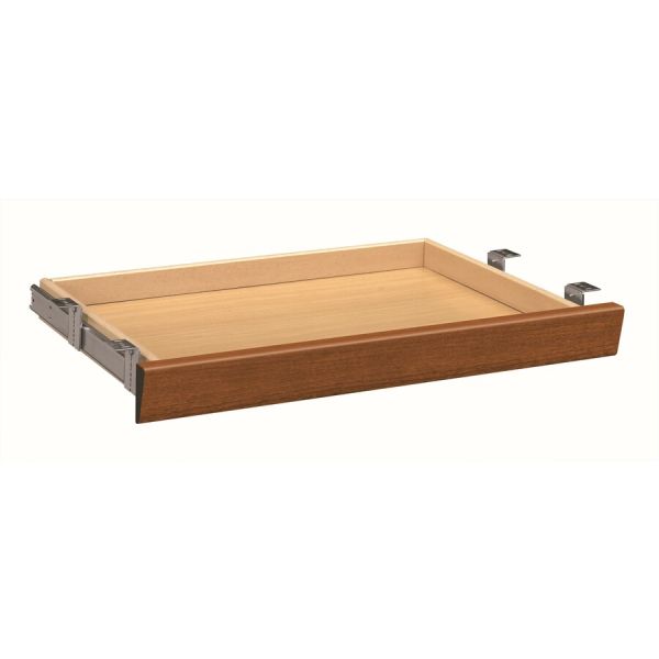 HON Laminate Angled Center Drawer， 26w x 15 3/8d x 2 1/2h， Bourbon Cherry