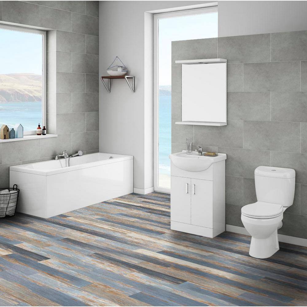 Deco Products HydroStop Old Blue Sea Floor and Wall 7.2 in. W x 48 in. L Waterproof Click Lock Luxury Vinyl Plank (24.00 sq.ft.case) RCV2