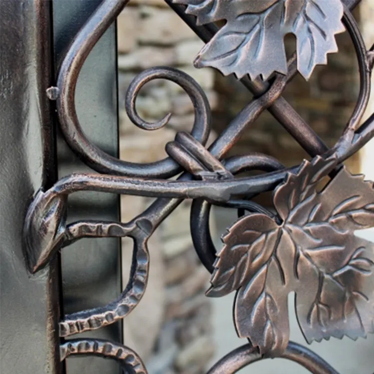 Factory Supply Customization Wrought Iron Metal Gate Decor Flowers Railing Parts Decoration