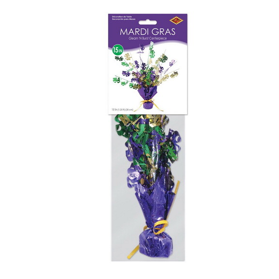 Beistle 50805 Mardi Gras Gleam 'N Burst Centerpiec...