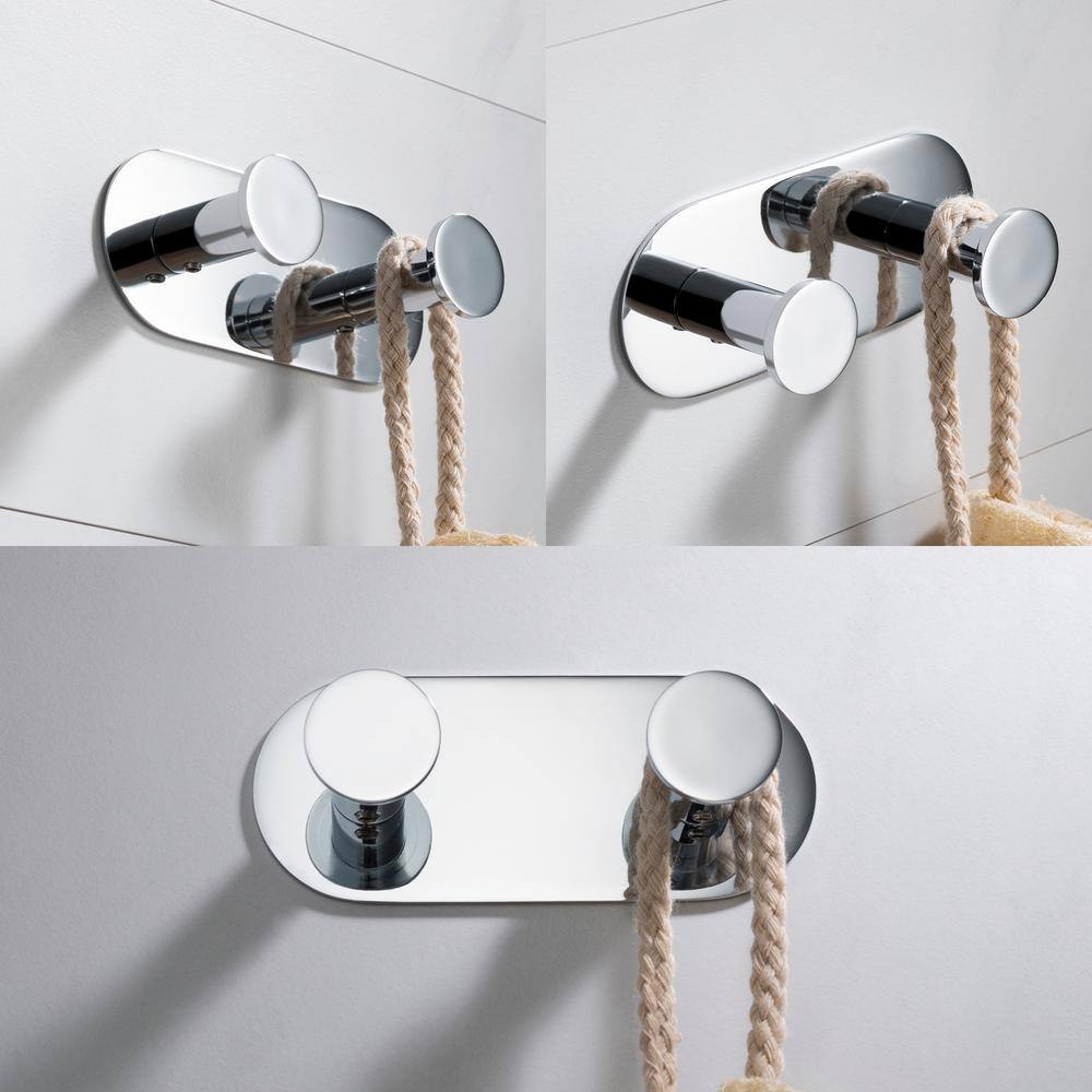 KRAUS Elie Bathroom Robe and Towel Double Hook in Chrome KEA-18803CH