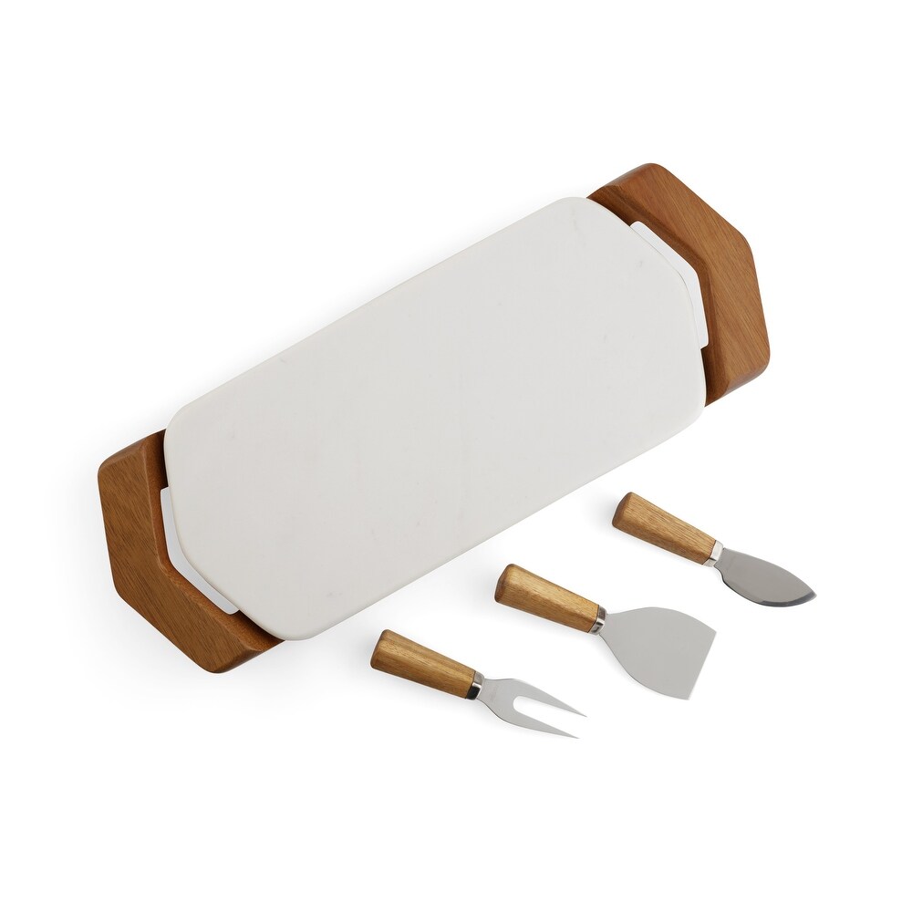 Nambe Chevron Cheese Tray w/ Knives   16.75\