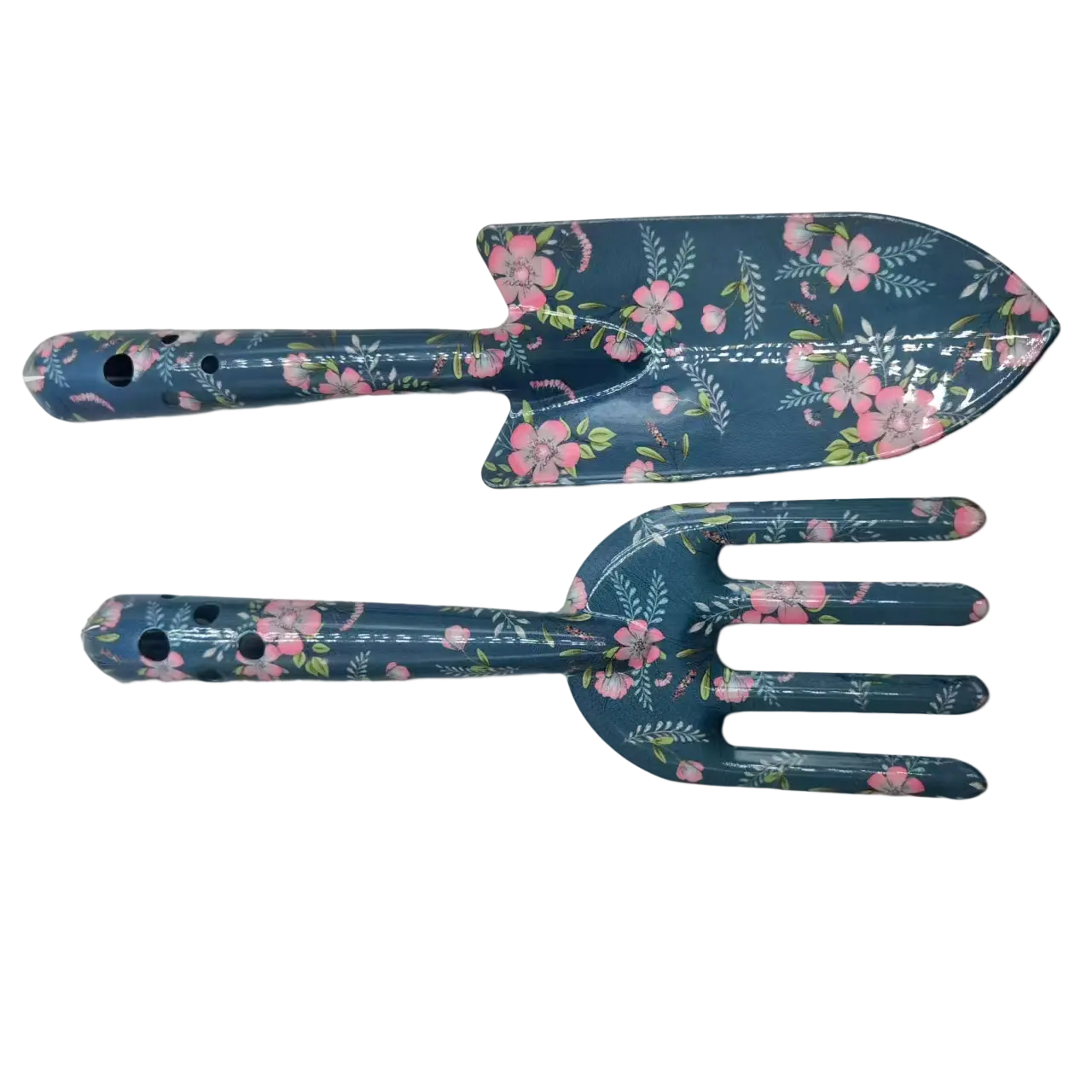 Floral Gardening Tools Printed Flower Iron Shovel Fork Rake Planting Color Garden Tool