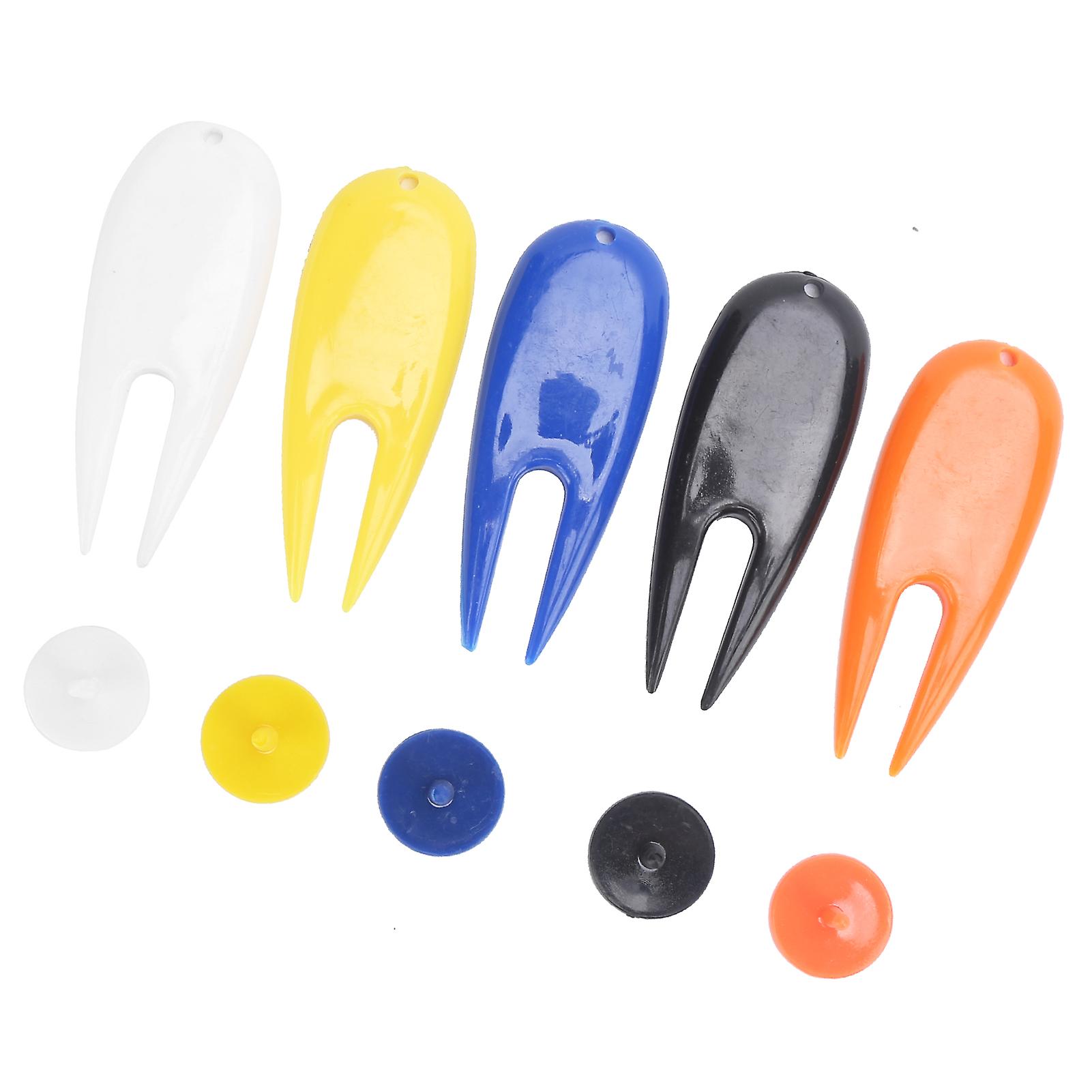 Golf Ball Score Marker Fork Plastic Golf Position Markers Golfer Pitch Repair Divot Tool