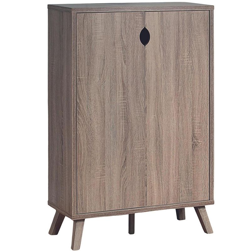 FC Design Dark Taupe Shoe Cabinet with 5 Removable Shelves Storage Organizer with Spacious Top