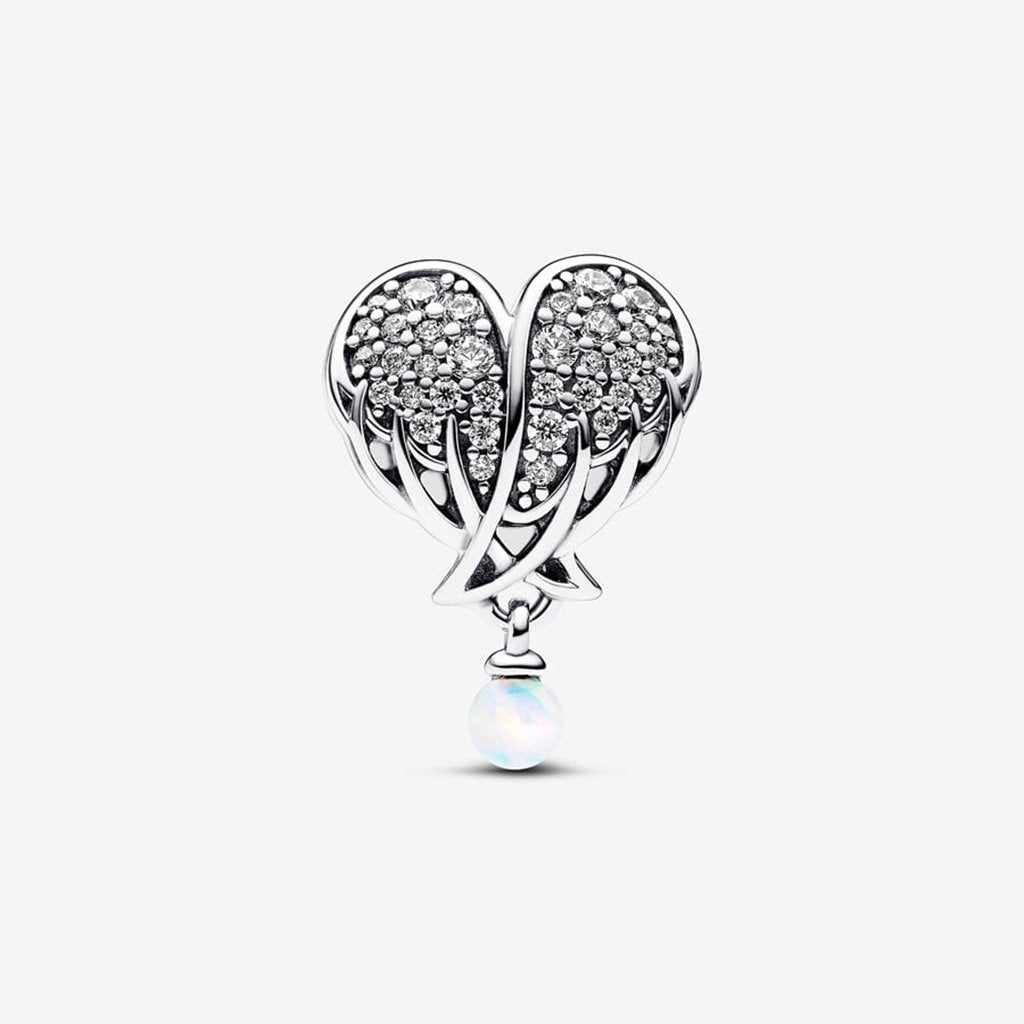 PANDORA  Sparkling Angel Wings & Heart Charm