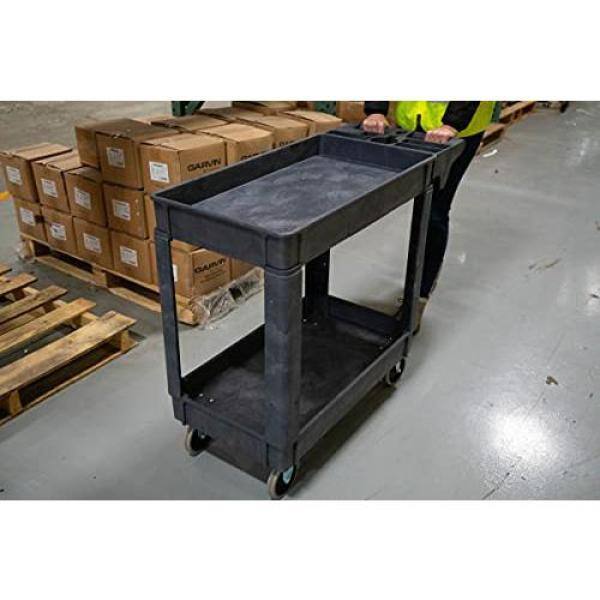 Southwire Small 2-Shelf UtilityService Cart Lipped Shelves 500 lbs. Capacity for WarehouseGarageCleaningManufacturing 65240340