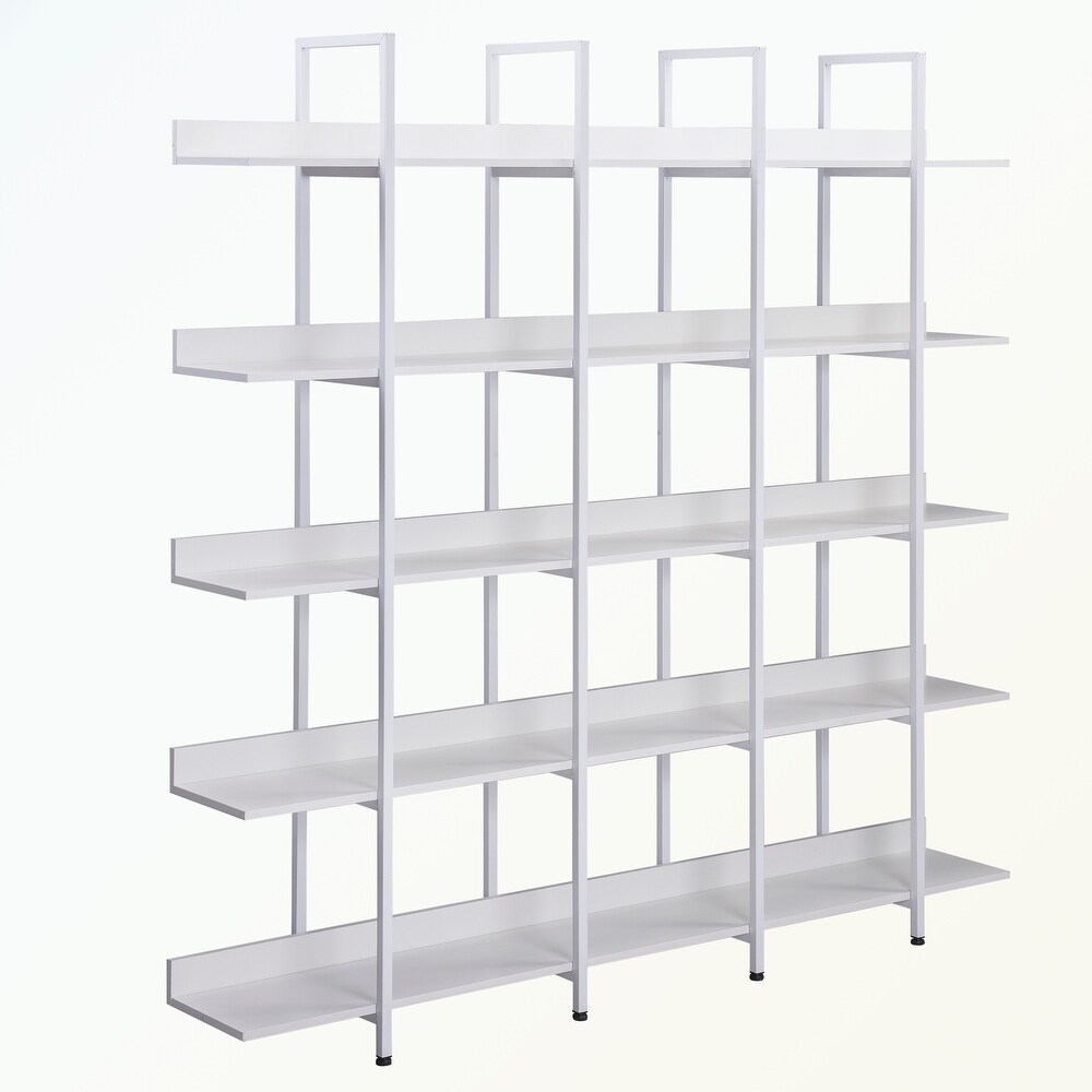 5 Tier Bookcase with Metal Frame  MDF Board