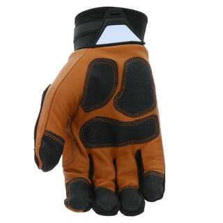 Husky Large Grain Goatskin Leather Performance Impact Work Glove with Spandex Back HK84015-LCC6