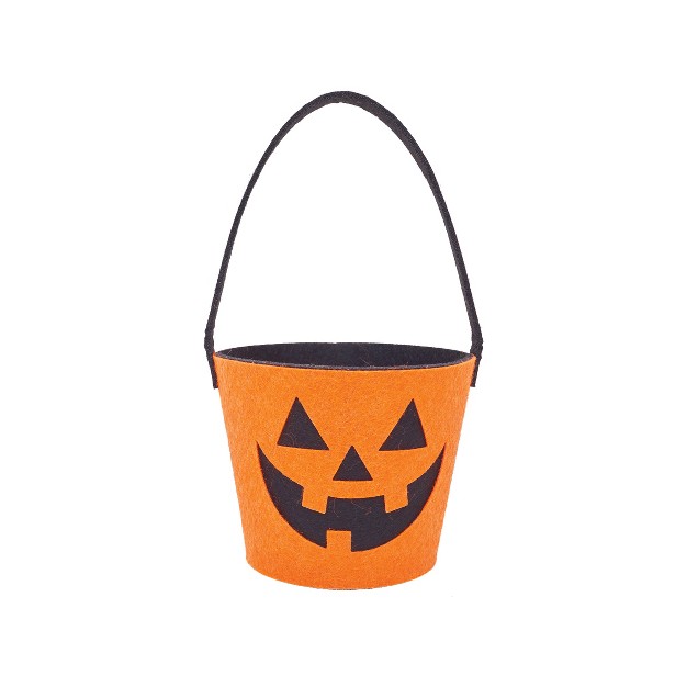 Gallerie Ii Jack o lantern Felt Halloween Candy Bucket Decoration