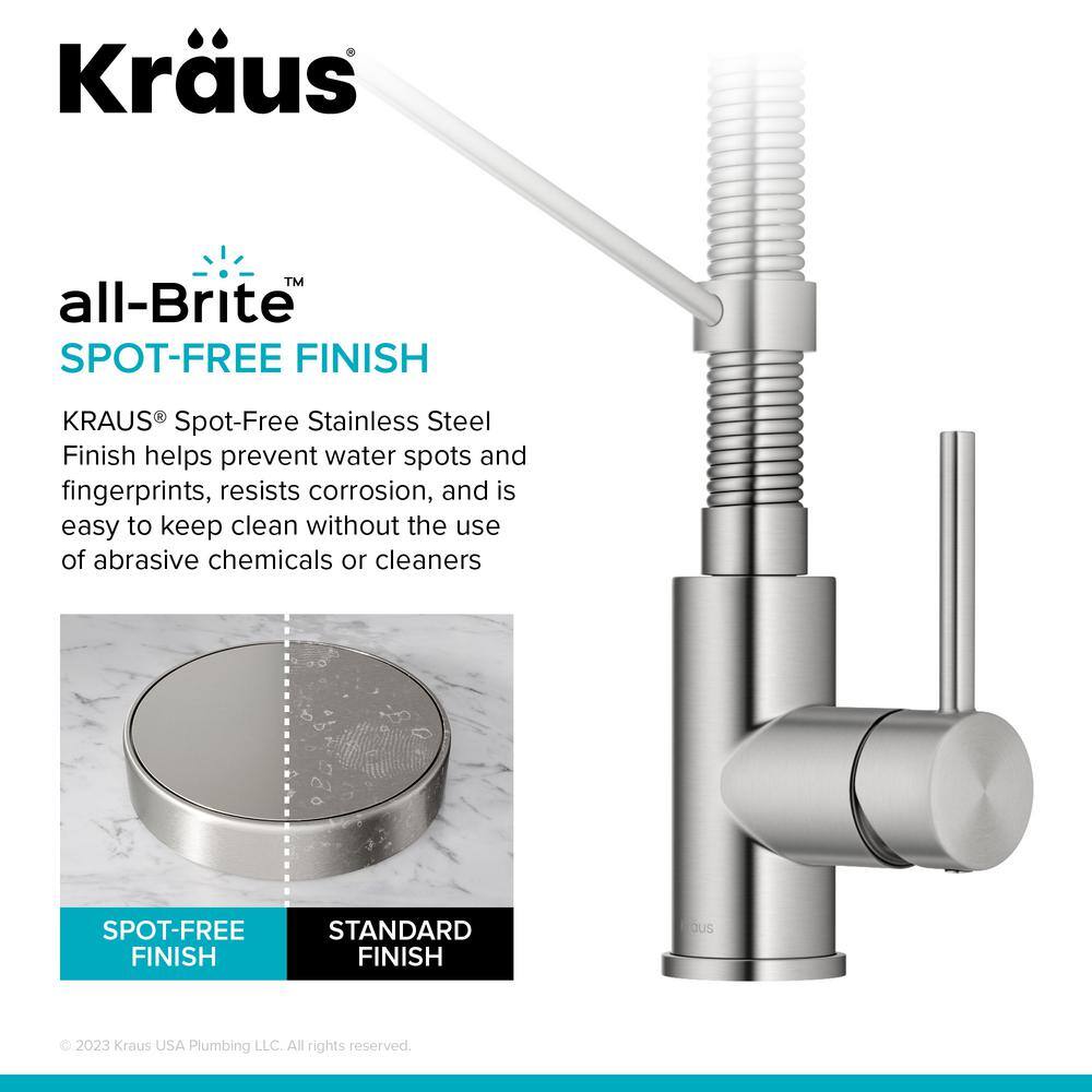 KRAUS Loften 33 in. Drop-inUndermount Single Bowl Stainless Steel Kitchen Workstation Sink with Faucet and Accessories KWT320-3318-1610SFS