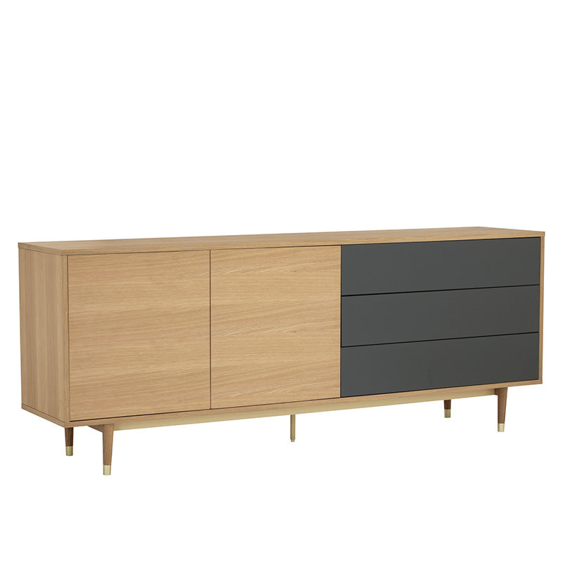 HOUSTON 200cm Sideboard Buffet - Oak & Grey