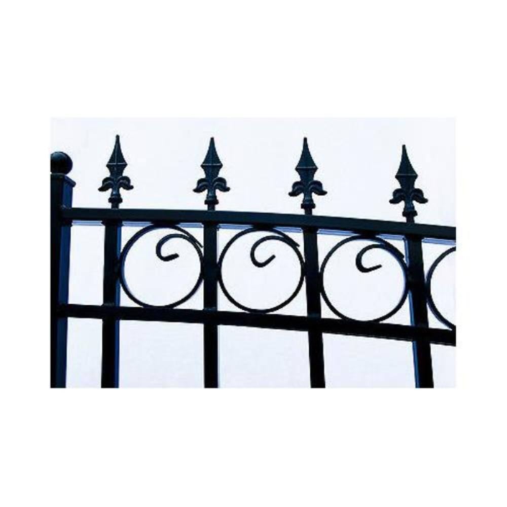 ALEKO Prague Style 16 ft. x 6 ft. Black Steel Dual Driveway Fence Gate DG16PRAD-HD