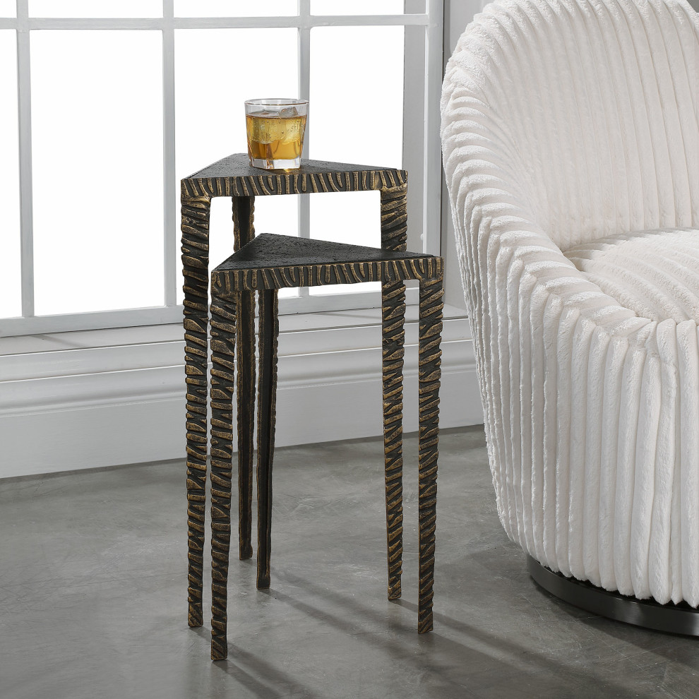 Samiria Triangular Accent Tables   Industrial   Side Tables And End Tables   by HedgeApple  Houzz