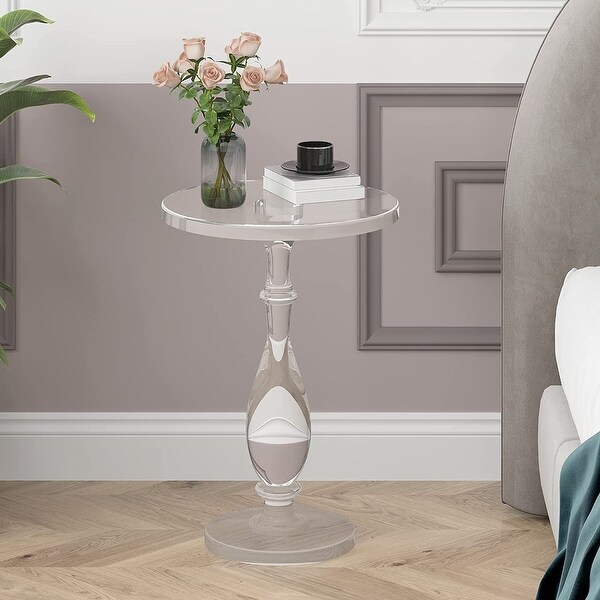 Mixoy Small Acrylic Side Table for Small Spaces， Small Bedside Table， Acrylic Nightstand Table， Home Accent End Table