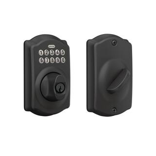 Schlage Camelot Matte Black Electronic Keypad Deadbolt BE365 CAM 622