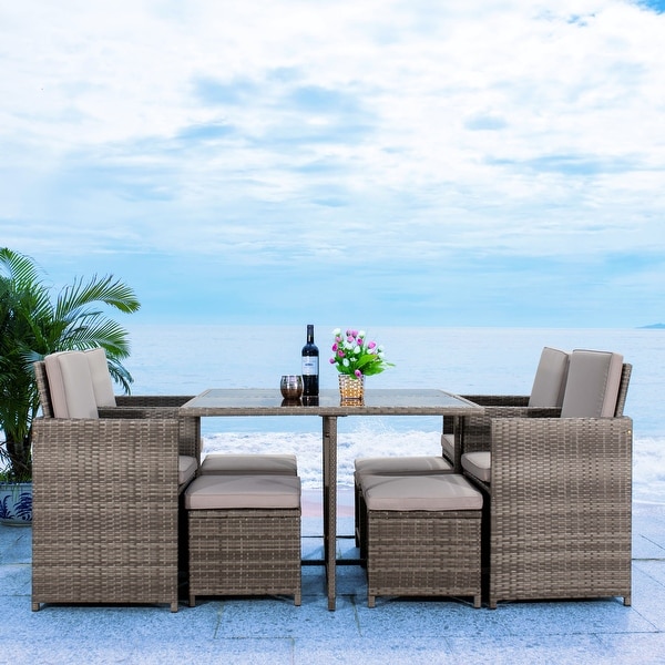 SAFAVIEH Outdoor Living Enerson 5Piece Patio Dining Set.