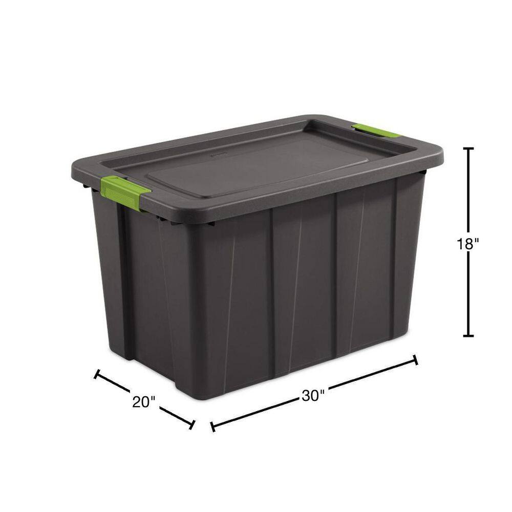 Sterilite Latching 30 Gal. Plastic Storage Bin Container and Lid (4-Pack) 4 x 15273V04