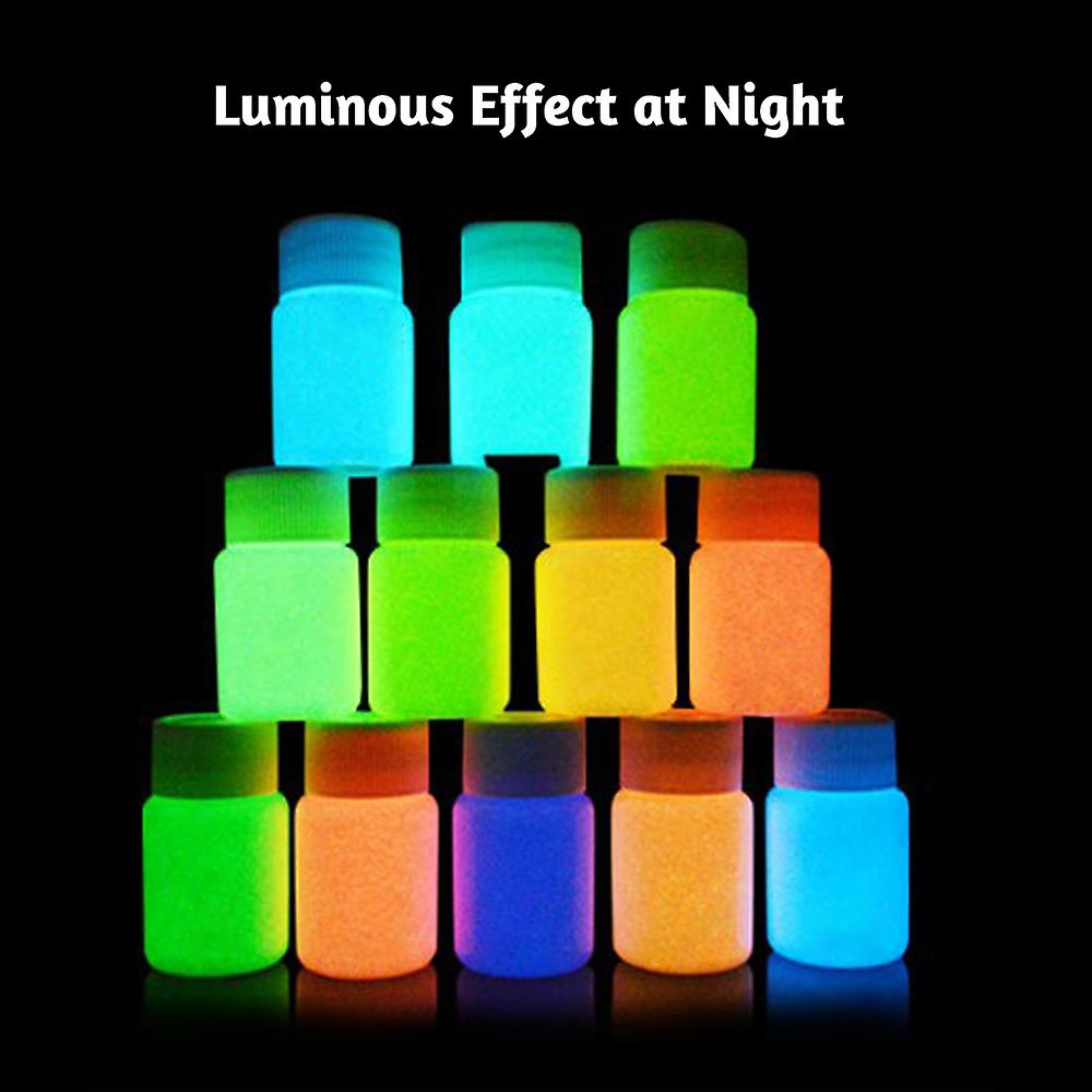 Orange Red 20g Glow In The Dark Fluorescent Colorful Acrylic Luminous Paint Bright Pigment Diy Crafts Painting Tool