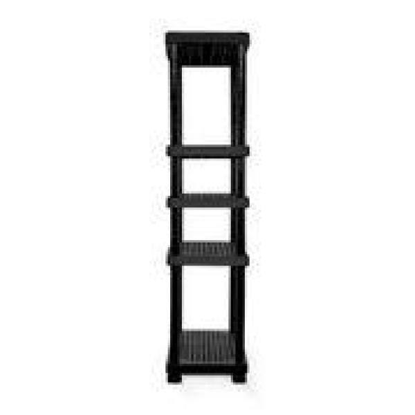 MQ Black 5-Tier Plastic Garage Storage Shelving Unit (36 in. W x 74 in. H x 17 in. D) 417-BLK