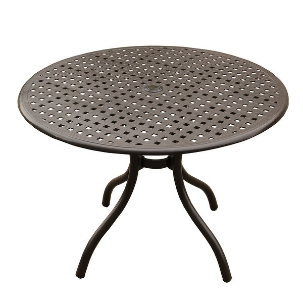 Modern Outdoor Mesh Aluminum 42in Round Patio Dining Table