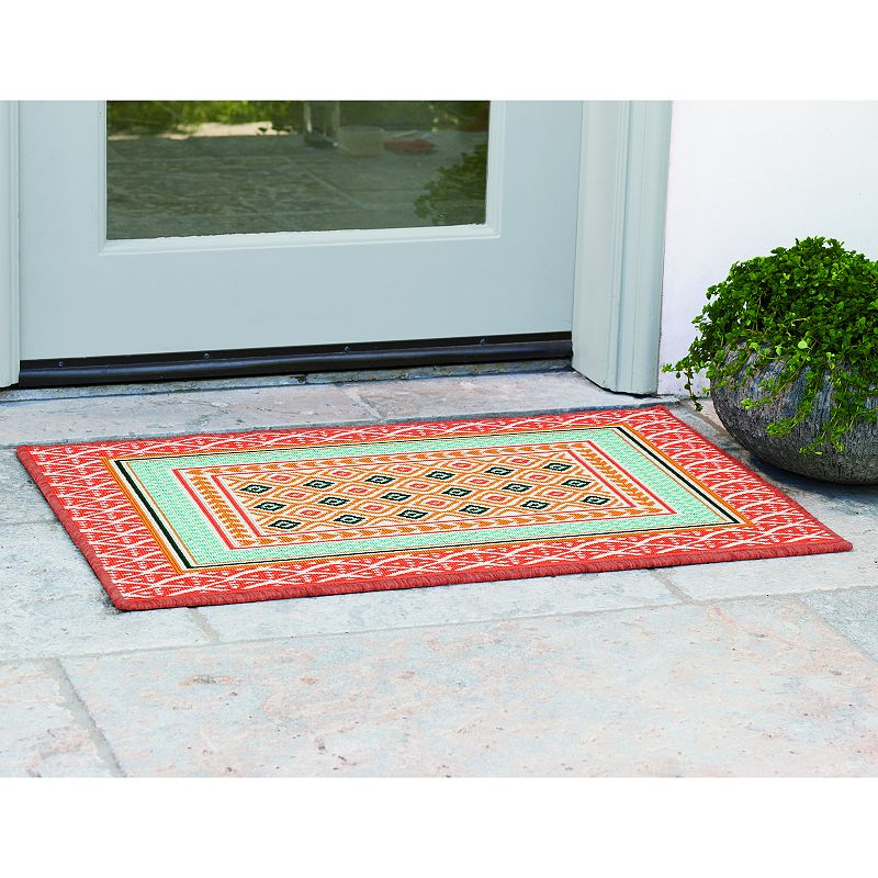 Sonoma Goods For Life® Indoor/Outdoor Warm Geo Border Rug