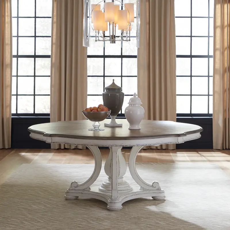 Magnolia Manor Antique White Round Dining Room Table