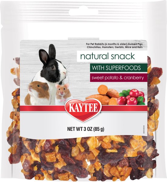 Kaytee Natural Snack with Superfoods Sweet Potato and Cranberry Blend Small Pet Treats， 3-oz bag