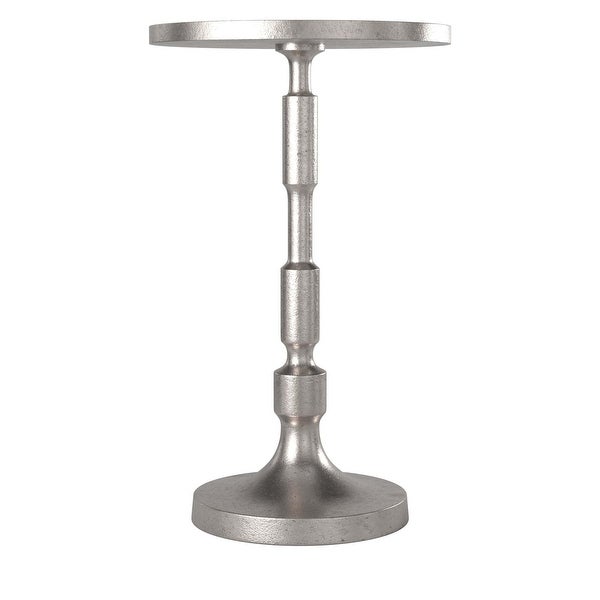 Silver Orchid Terry Candlestick Pedestal Accent Table