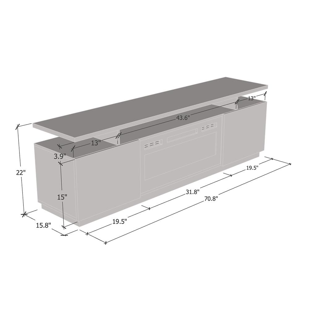 Eva KWH Modern 71 inch Electric Fireplace TV Stand