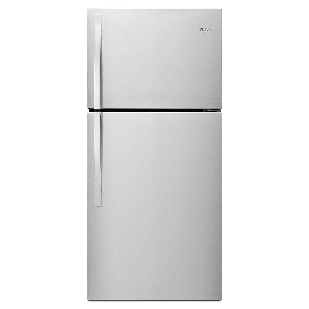 Whirlpool 19.2 cu. ft. Top Freezer Refrigerator in Monochromatic Stainless Steel WRT519SZDM