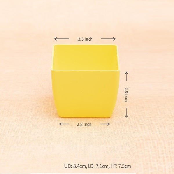 3.3 inch (8 cm) Square Plastic Planter with Rounded Edges