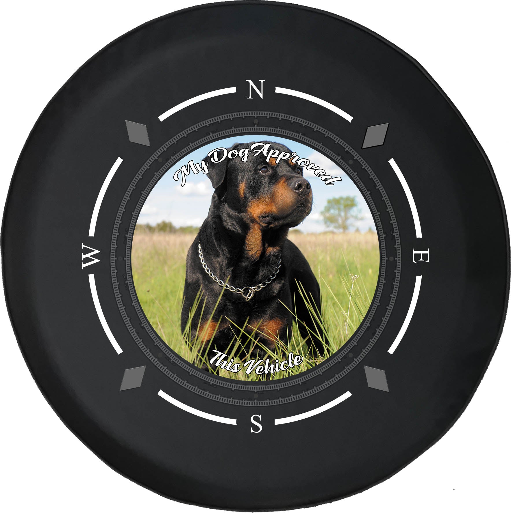 Spare Tire Cover Compass My Dog Approved This Rotty RottweilerWheel Covers Fit for SUV accessories Trailer RV Accessories and Many Vehicles