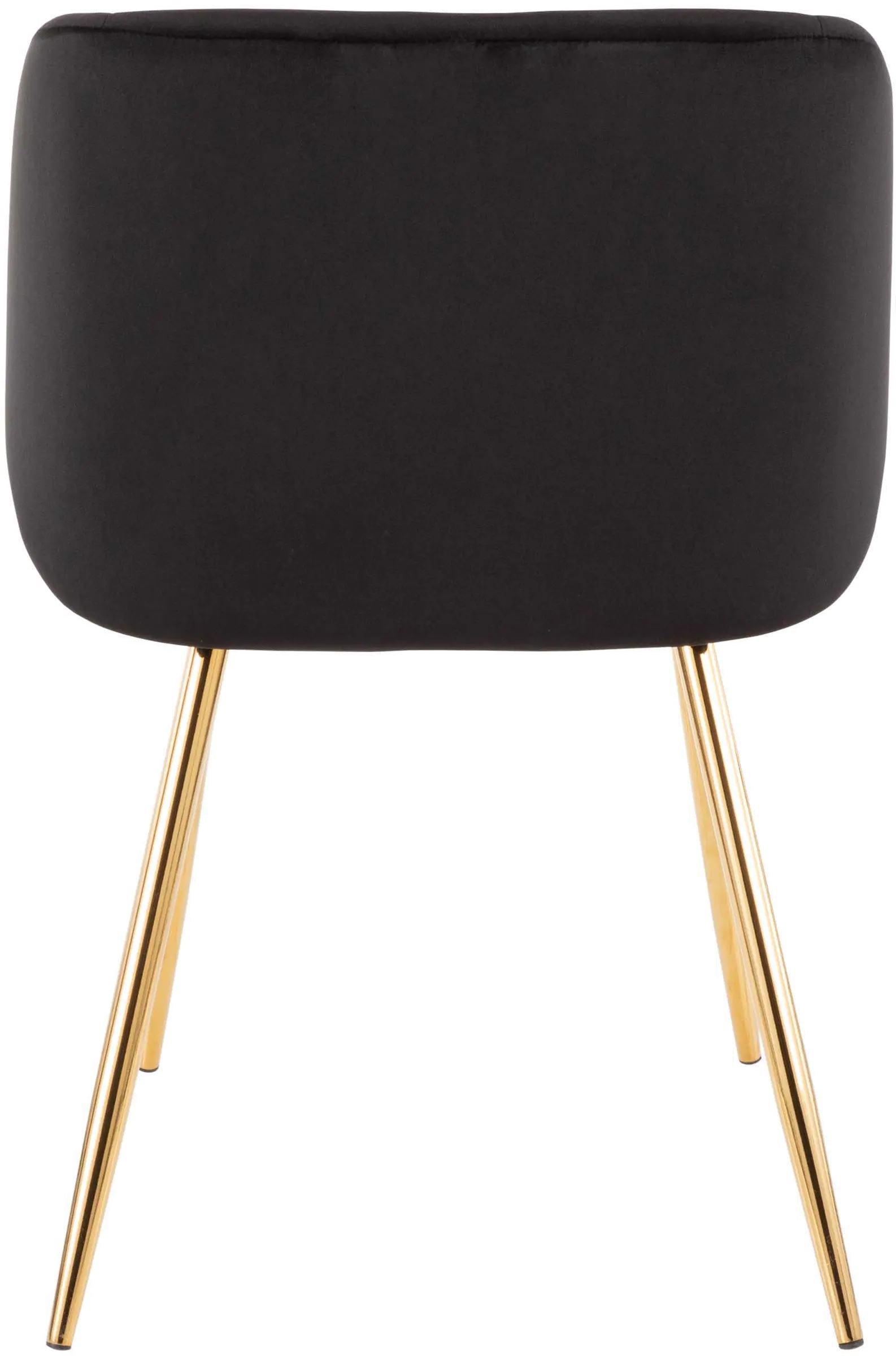 Fran Gold and Black Velvet Glam Dining Chairs， Set of 2