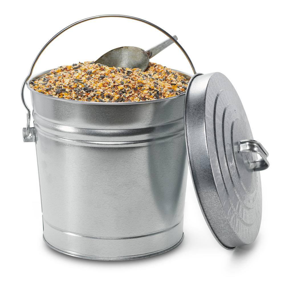 Behrens 6 Gallon Galvanized Steel Round Trash Can with Locking Lid 00108