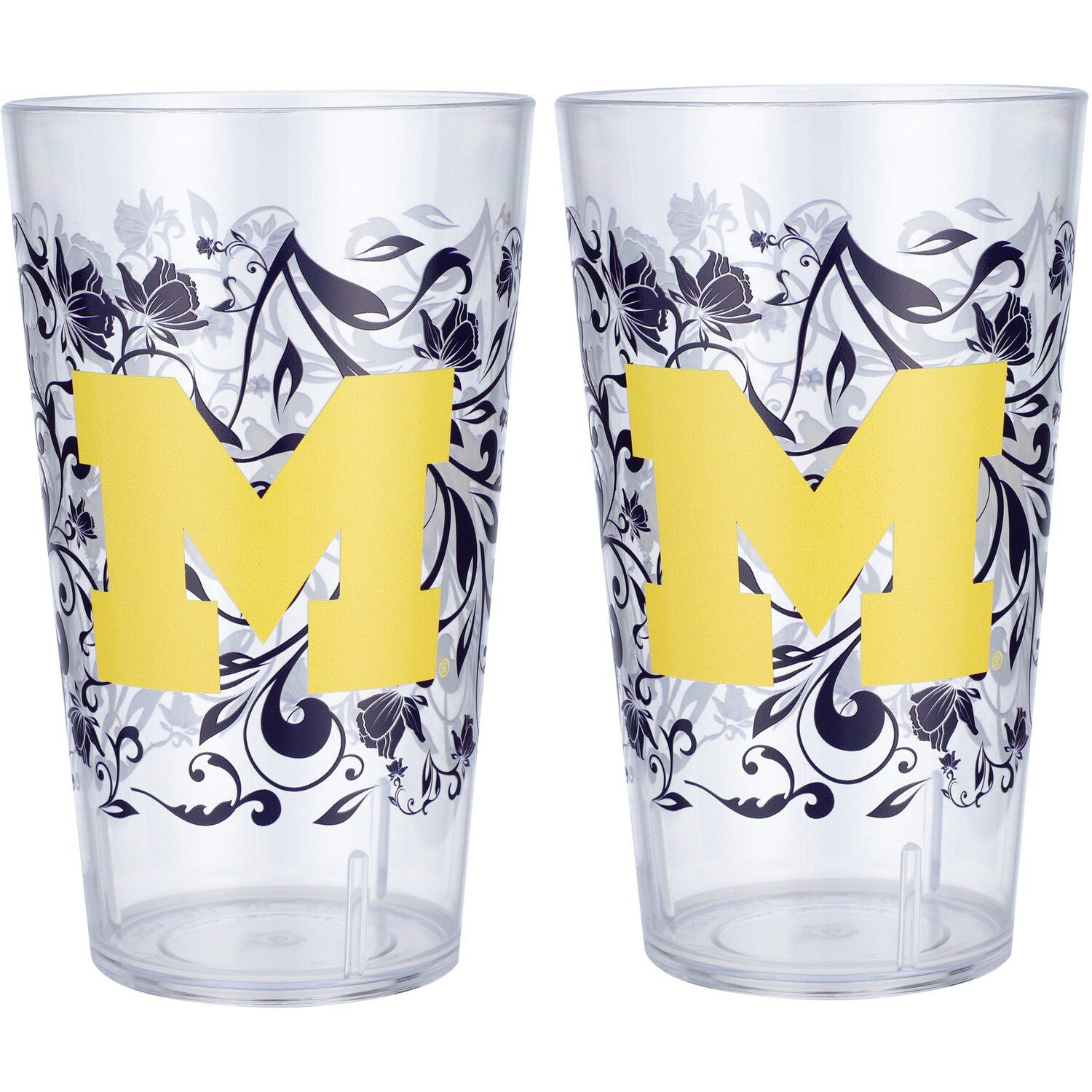 Michigan Wolverines 24oz. Two-Pack Tritan Floral Tumbler Set