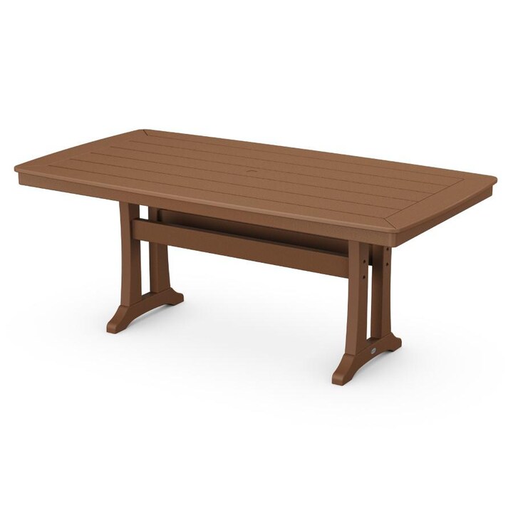 POLYWOOD Nautical Trestle 38 X 72-Inch Dining Table in Teak